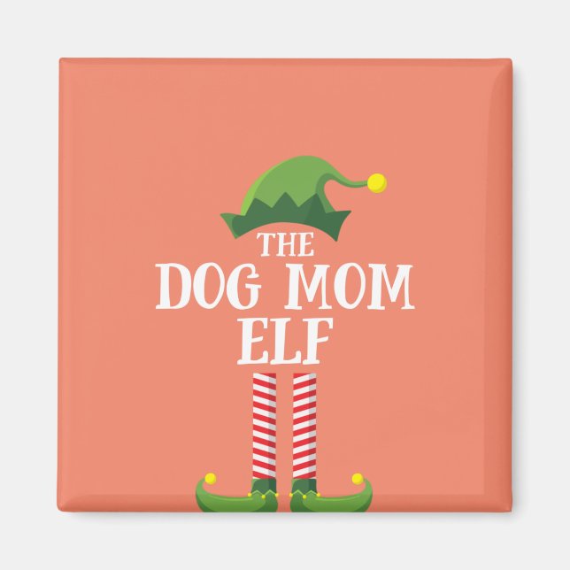 Hund Mamma Elf Matching Familjegrupp Party Magnet (Framsidan)