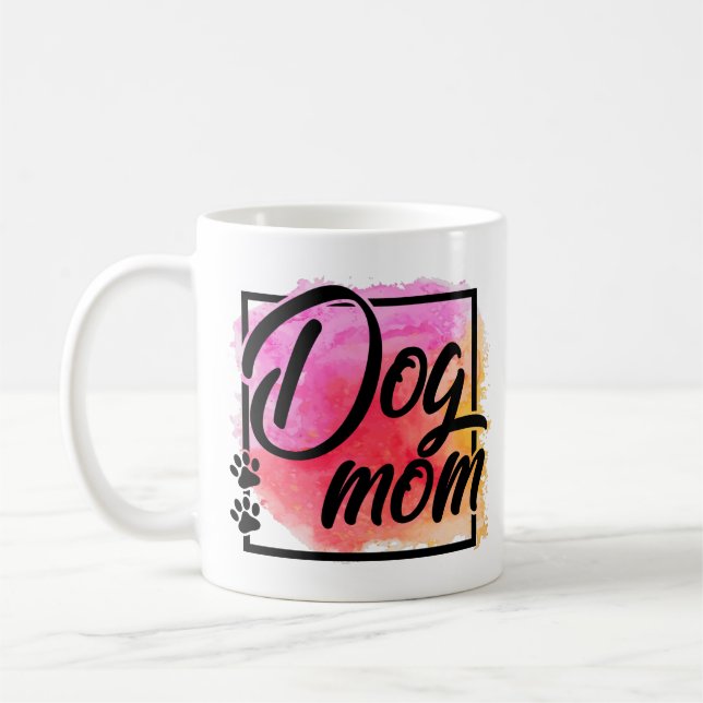 Hund mamma färgad modern kaffemugg (Vänster)