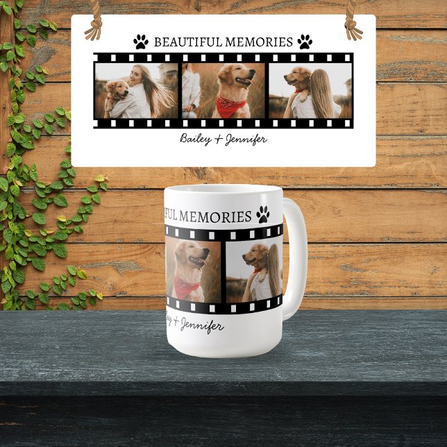 Hund Mamma filmremsor Photo Mugg Anpassningsbar Pe (nostalgic film strip mug, dog lover gift, dog mom mug, dog dad mug, custom pet mug for dog mom & dad)
