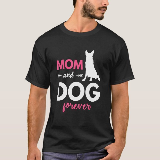 Hund Mamma Forever German Shepherd T Shirt (Framsida)