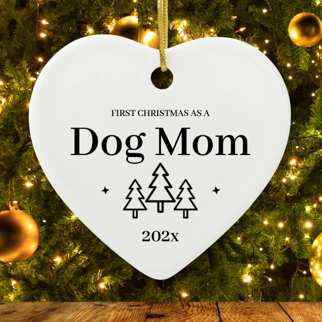 Hund Mamma: Första julen Julgransprydnad Keramik (Dog Mom First Christmas Ornament
)