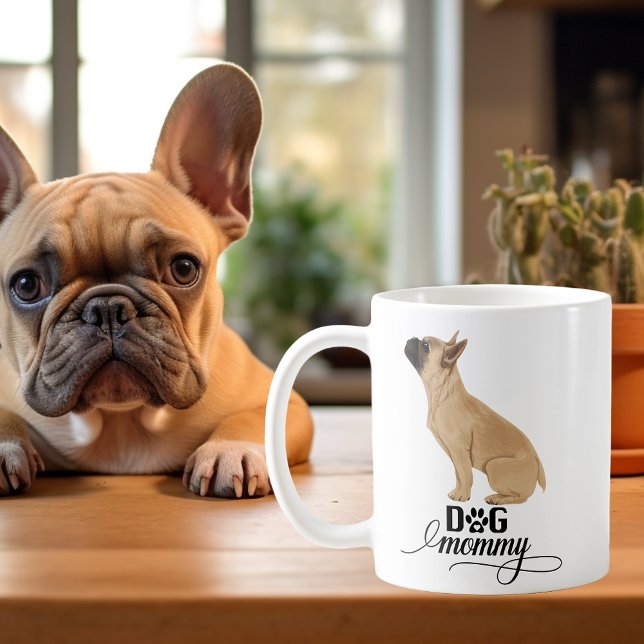 Hund Mamma Fransk Bulldog Hund Vattenfärg Kaffemugg (Skapare uppladdad)