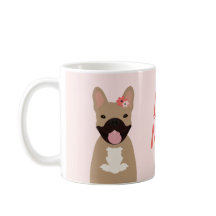 Hund Mamma Fransk Bullhund Smiling Flowers Rosa