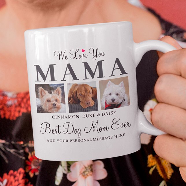 Hund Mamma Gift - vi Kärlek dig Mamma Pet Photo Co Kaffemugg (Best Dog Mom Ever  Mug)