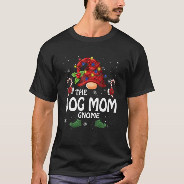 Hund Mamma Gnome Matching Family Group - juldel T Shirt (Framsida)