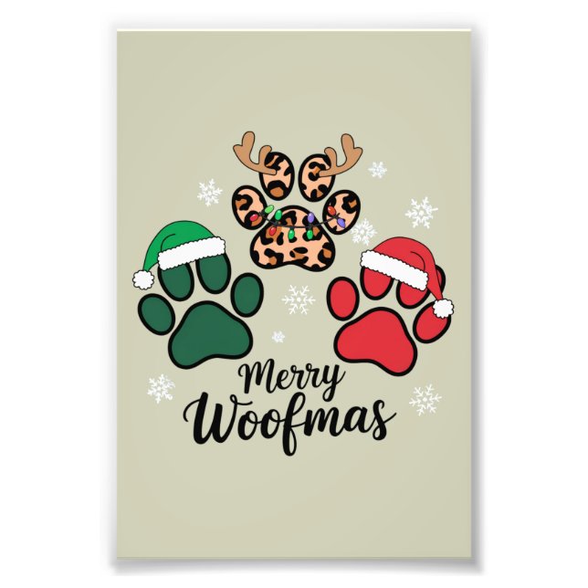 Hund Mamma God jul Woofmas Hund älskare Julafton Fototryck (Framsidan)