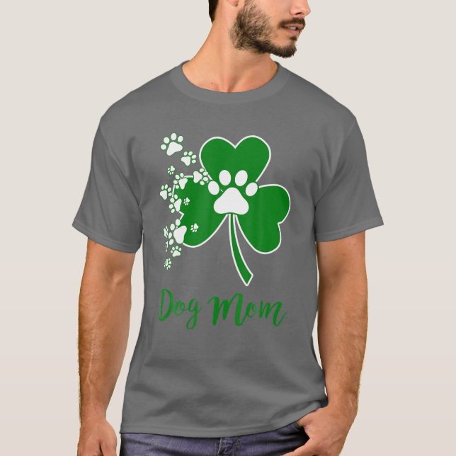 Hund-Mamma-Hund Irish-Patrick-Day T Shirt (Framsida)