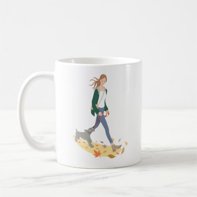 Hund Mamma Illustration Colorful Tassar Mugg (Vänster)