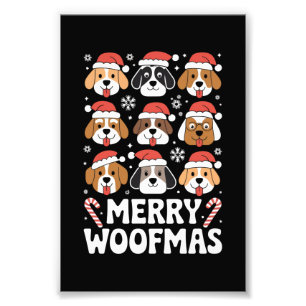 Hund Mamma jul Merry Woofmas Hund älskare Fototryck