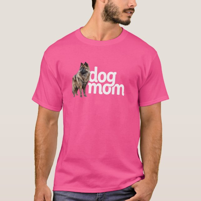Hund Mamma Keeshonden T Shirt (Framsida)