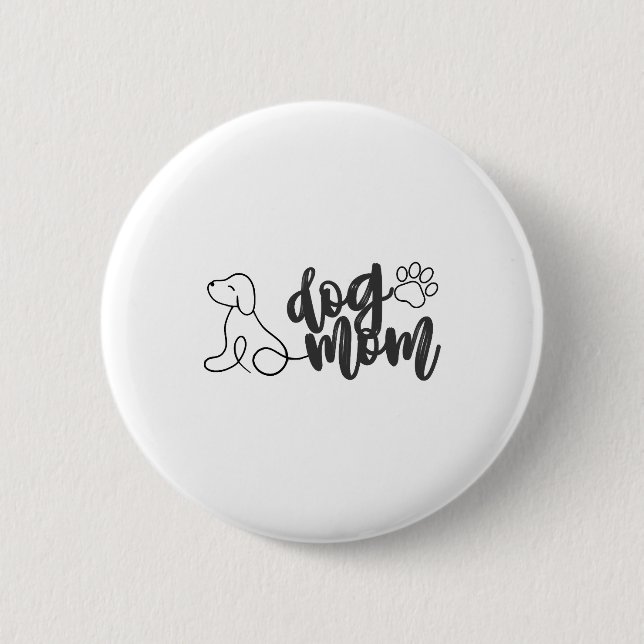 Hund Mamma-konstdesign - minimalistiskt Hund älska Knapp (Framsida)