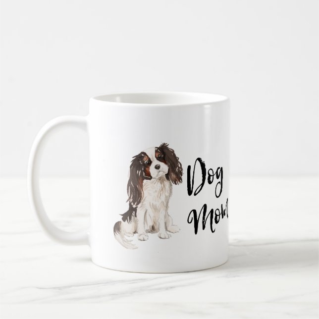 Hund Mamma Kung Charles Spanska Kaffemugg (Vänster)