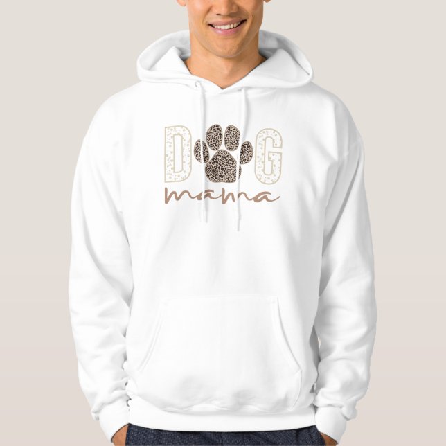 Hund Mamma Leopard Paw Print - Cute Djurälskare Gi Hoodie (Framsida)