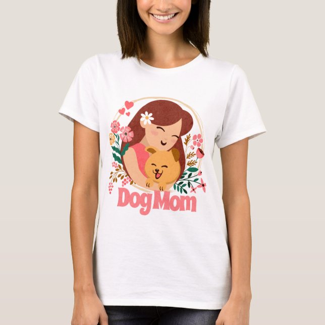 Hund Mamma Life - Chaos, Cuddles och Hund Äventyr T Shirt (Framsida)