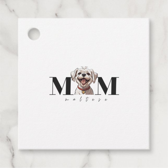 Hund Mamma MALTESE Classic T-Shirt Gåvor Etiketter (Framsida)