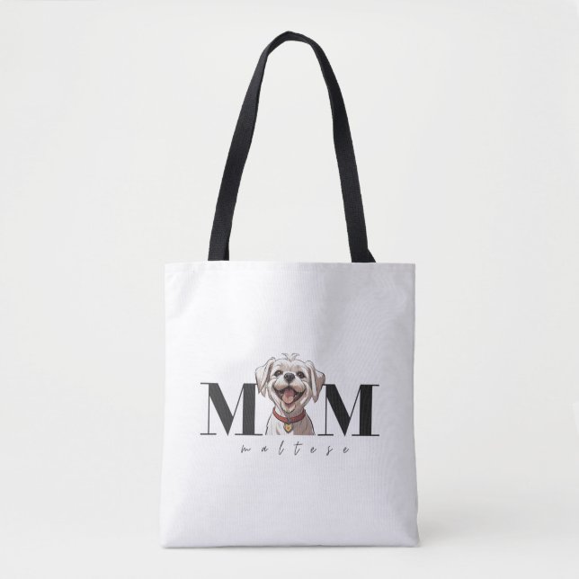 Hund Mamma MALTESE Classic T-Shirt Tygkasse (Framsida)