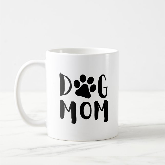 Hund Mamma med Paw-utskrift| Lustigt kaffe Mugg (Vänster)