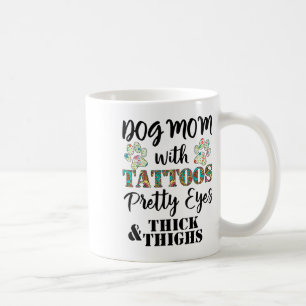 Hund Mamma med tatueringar Söt Ögon tjock och lår Kaffemugg