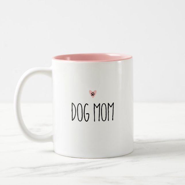 Hund Mamma | Modern Mamma Anpassningsbar Heart Fär Två-Tonad Mugg (Vänster)