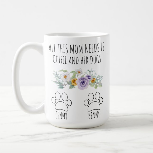 Hund Mamma Mugg - Personlig Hund Mamma Gift för kv (Vänster)