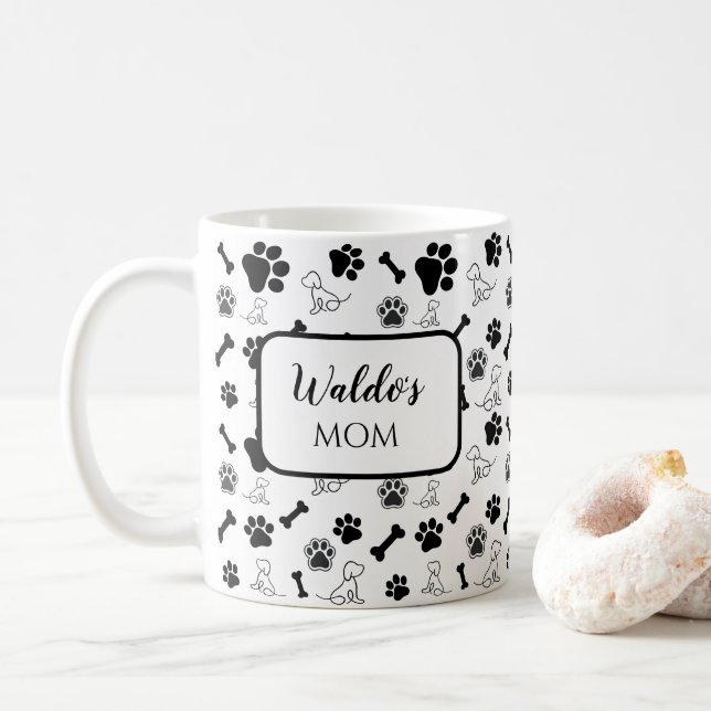 Hund Mamma/Pappa Kaffe Mugg Gift Black and White (Med munk)