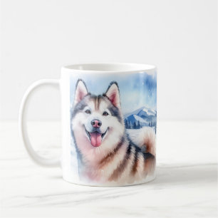 Hund Mamma/Pappa Winter Vibes Husky - Kaffemugg