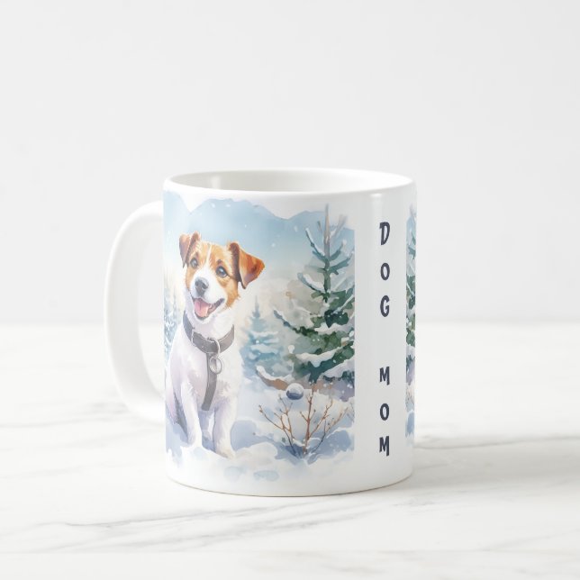 Hund Mamma/Pappa Winter Vibes jack russell - Kaffemugg (Framsida vänster)