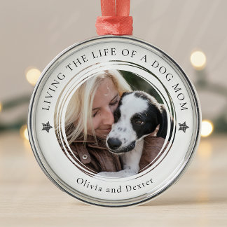 Hund Mamma Photo Keepsaké Personlig Julgransprydnad Metall