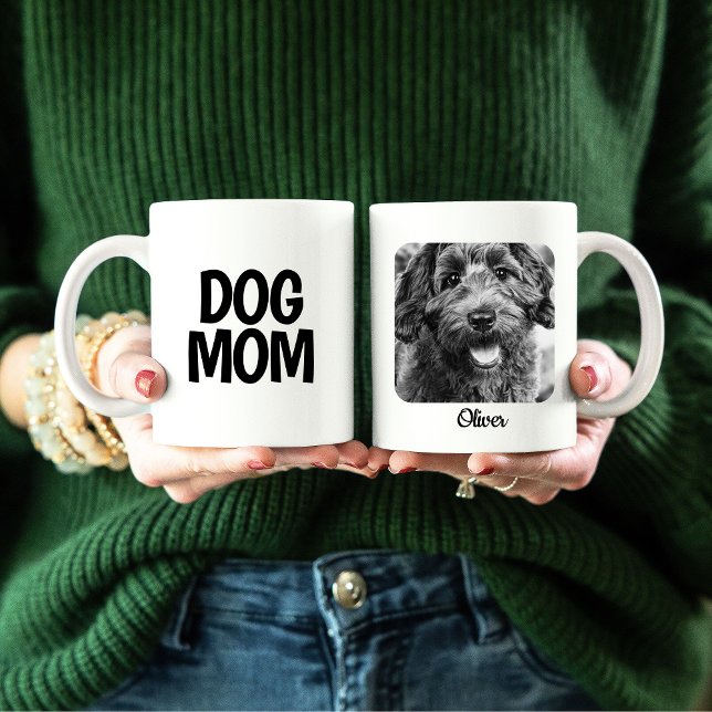 Hund Mamma Photo Mugg med Hundar Namn (DOG MOM MUG WITH PHOTO AND DOGS NAME, MAKES A CUTE GIFT FOR HER)