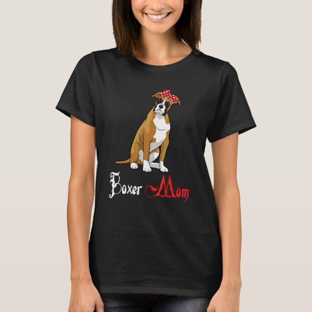 Hund Mamma Puppy Mamma Boxer T Shirt (Framsida)