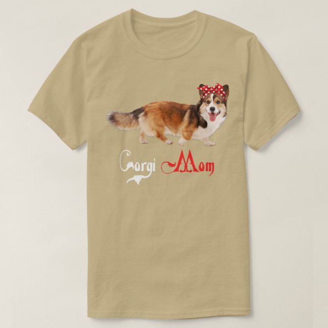 Hund Mamma Puppy Mamma Corgi  T Shirt (Design framsida)