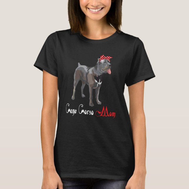 Hund Mamma Puppy Mamma Käpp Corso T Shirt (Framsida)