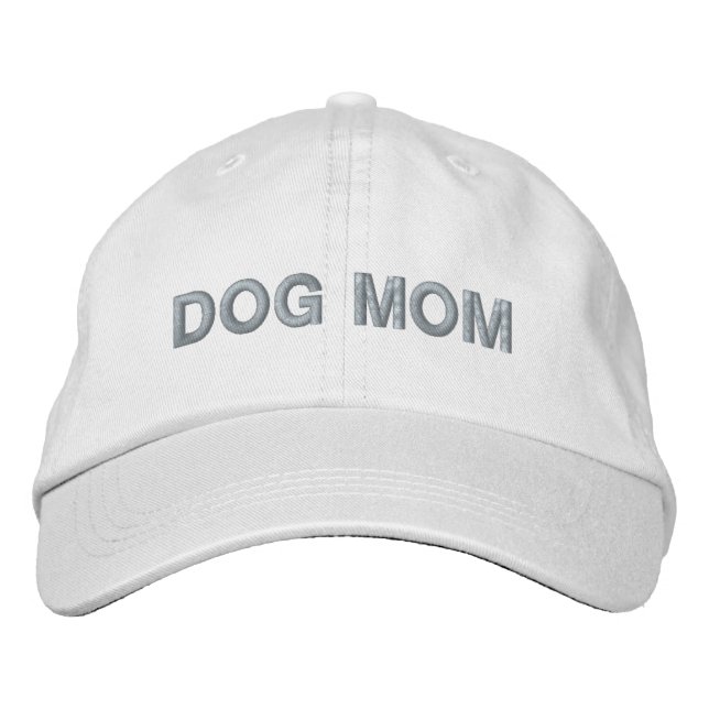 Hund Mamma rosa - vit Embroied Baseball Cap Broderad Keps (Framsida)