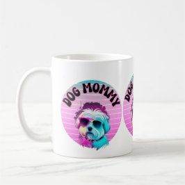 Hund Mamma Solnedgång vid Rosa med solglasögon Kaffemugg