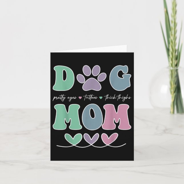 Hund Mamma Söt Öga Tattoos Tick Thigh Funny _2 Kort (Framsida)
