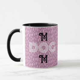Hund Mamma sött trendig mugg typografi svart rosa