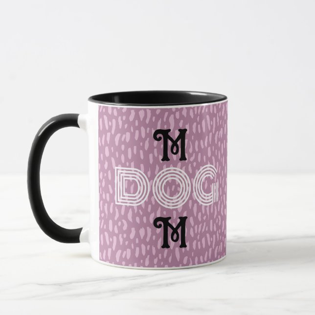 Hund Mamma sött trendig mugg typografi svart rosa (Vänster)