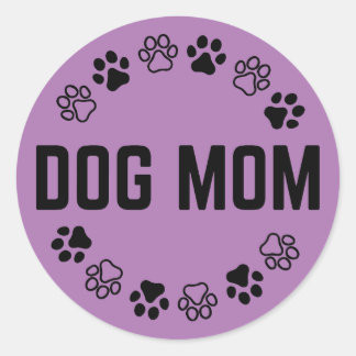 Hund Mamma Sticker Runt Klistermärke