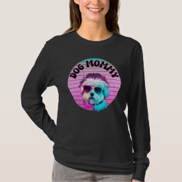 Hund Mamma Sunset in Rosa T Shirt