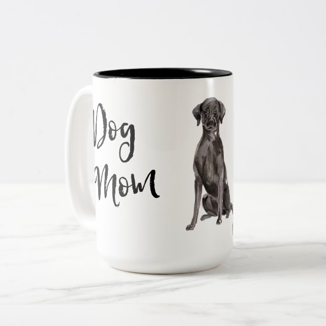 Hund Mamma Svart lab Två-Tonad Mugg (Framsida vänster)