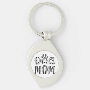 Hund Mamma Swirl Silverfärgad Nyckelring