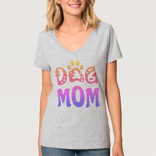 Hund Mamma T Shirt (Framsida)