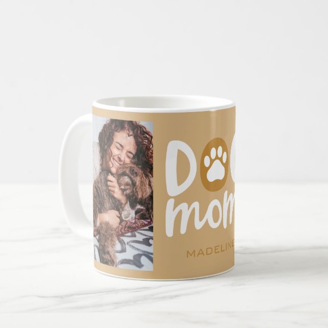 Hund Mamma två fotokaffe Mugg Kopp (Framsida vänster)