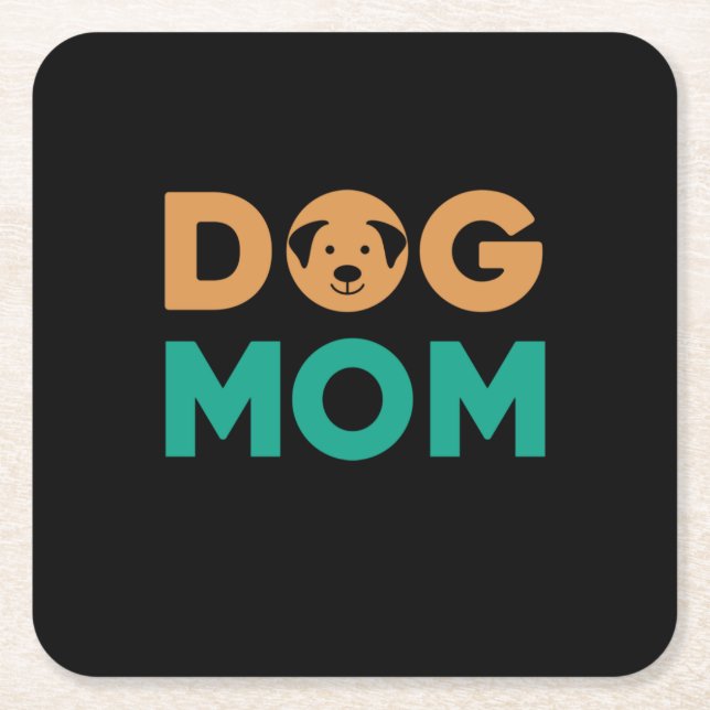 Hund Mamma Underlägg Papper Kvadrat (Framsidan)