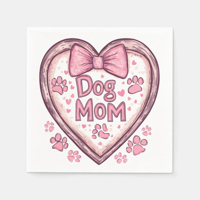 Hund Mamma Vibes - Utformning av kyla och Snyggt Pappersservett (Framsidan)