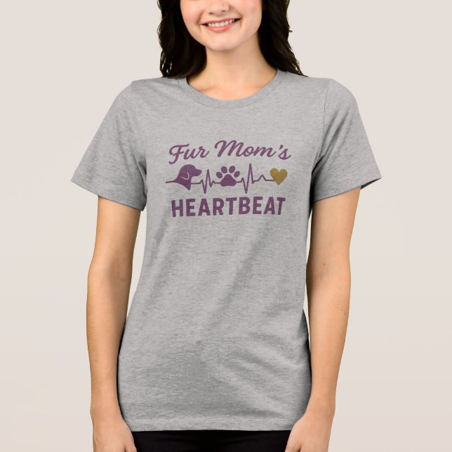 Hund mammor - päls mamma hjärtslag t shirt (Framsida)