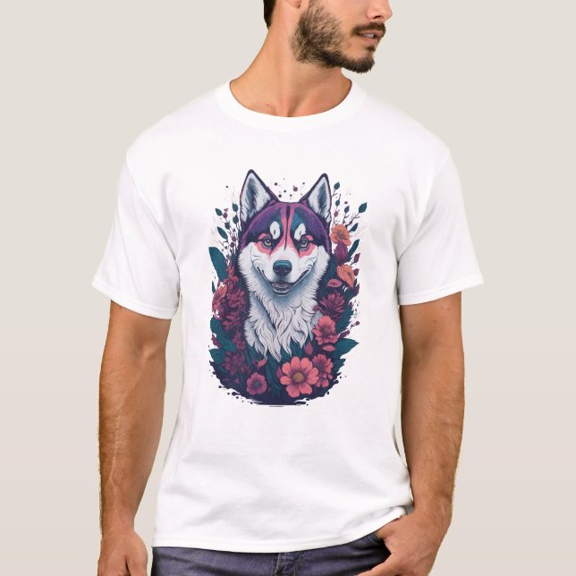 Hund Manar Tshirts - Siberian husky Manar Tshirts (Framsida)