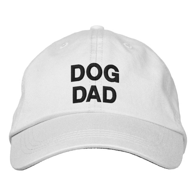 Hund, marinblått och vitt minimalistiskt modernt broderad keps (Framsida)