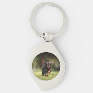 Hund, marionett, avalier swirl silverfärgad nyckelring