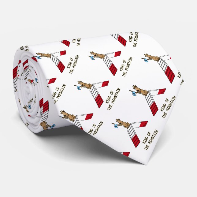 Hund mästare kung i berget rolig slips (Rullad)